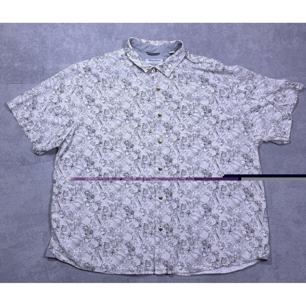 Tommy Bahama Shirt Mens 3XLB The Veracruz Cay Beach Tropical Doodle Island Ocean